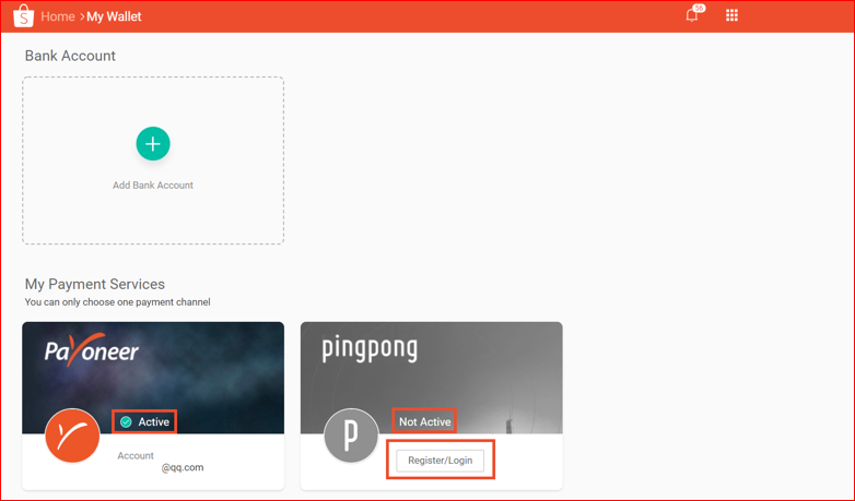 Shopee卖家后台我的钱包怎么绑定Payoneer及Pingpong账户？